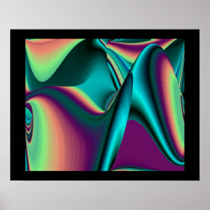 Pôster Arte Metálica Metálica Futurística Abstrato 3D