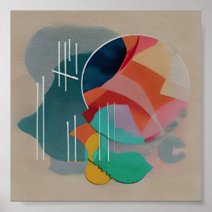 Poster Arte minimalista abstrata retrô