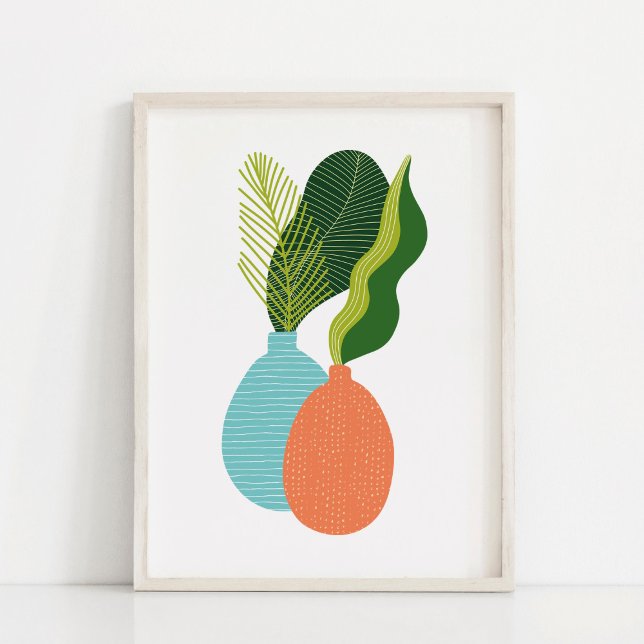 Poster Arte Minimalista Boho de Plantas Botânicas em Vaso (Criador carregado)
