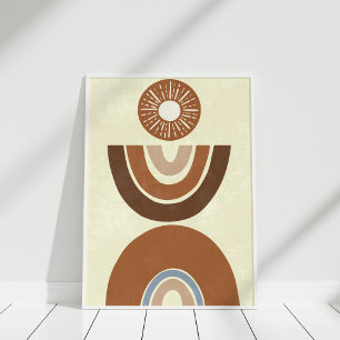 Poster Arte Minimalista Boho Tom Terra Chuveiro de Cores 