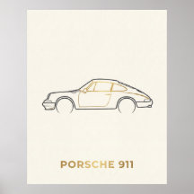 Arte Minimalista da Linha do Porsche 911