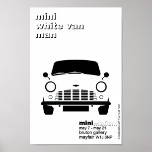 Poster Arte minimalista da mini camionete branca original
