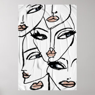 Poster Arte minimalista das mulheres