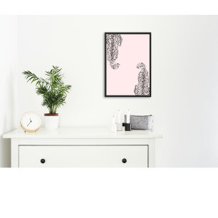 Poster Arte Minimalista de Guepardo para Parede   Moderno
