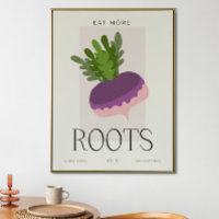 Arte Minimalista de Legumes Raízes na Cozinha Mode