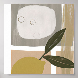 Poster Arte minimalista de limão abstrato