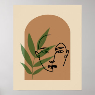 Poster Arte Minimalista de Mulher em Linha para Parede