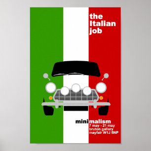 Poster Arte minimalista do Mini Carro Original Clássico