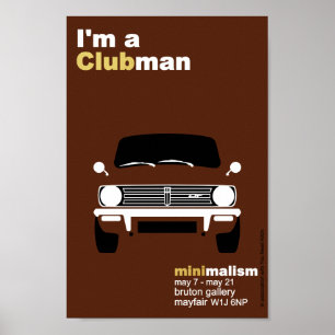 Poster Arte minimalista do mini Clubman original clássic