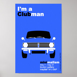 Poster Arte minimalista do mini Clubman original clássic