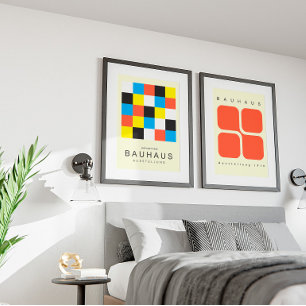 Poster Arte minimalista estilo Bauhaus para o quarto e l