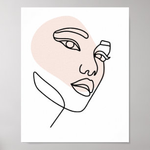 Poster Arte minimalista feminina abstrata em linha única
