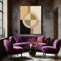 Arte Minimalista Geométrico Art Déco – Neutro Luxu