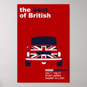Poster Arte minimalista original clássica de Mini Cooper