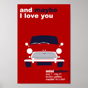 Poster Arte minimalista original clássica de Mini Cooper