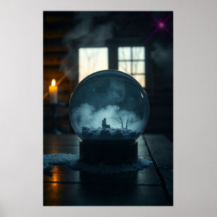 Poster Arte Mística Surrealista O Homem no Globo