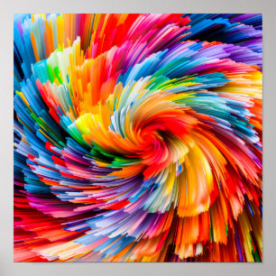 Poster Arte Moderna Abstrata Colorida em Espiral