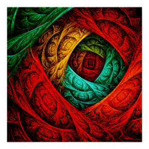 Pôster Arte Moderna Abstrata Colorida Padrão Artístico #0