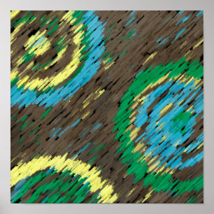 Poster arte moderna abstrata dos círculos do verde do
