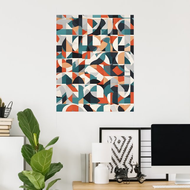Poster arte moderna abstrato (Escritório em casa)