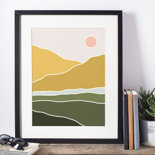Poster arte moderna boho impressa em papel para parede, C