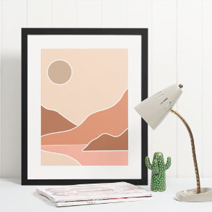 Poster arte moderna boho impressa em parede