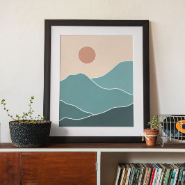 Poster arte moderna boho impressa na parede
