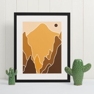 Poster arte moderna boho impresso em parede