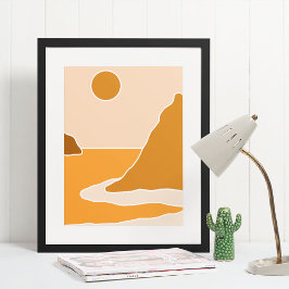 Poster arte moderna boho impresso em parede
