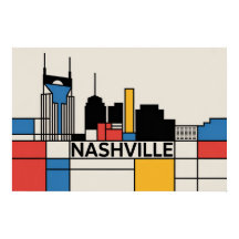 Arte Moderna da Silhueta de Nashville Tennessee