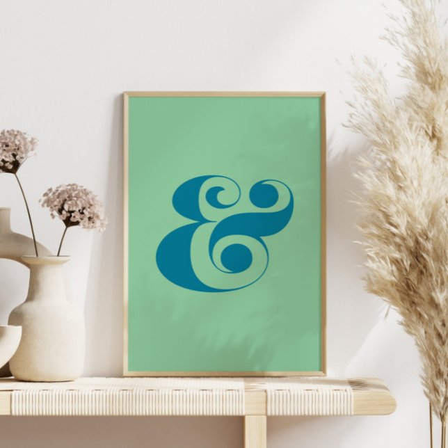 Poster Arte moderna de ampersand, Paleta de cores azul e  (Criador carregado)