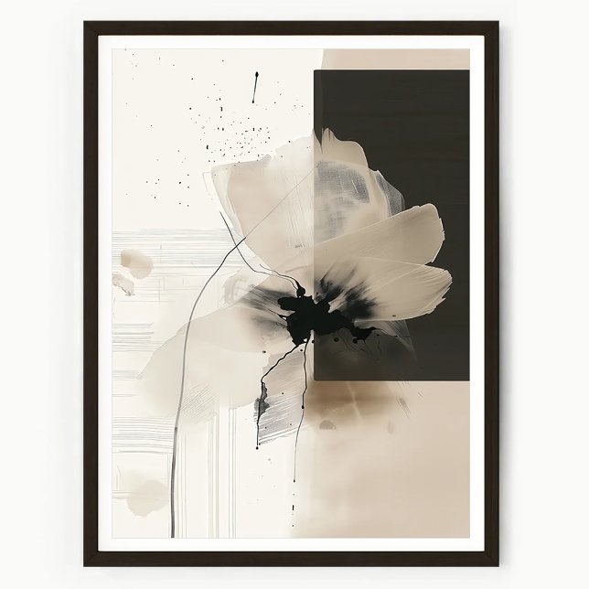Poster Arte Moderna de Flores para Parede em Abstrato (Criador carregado)