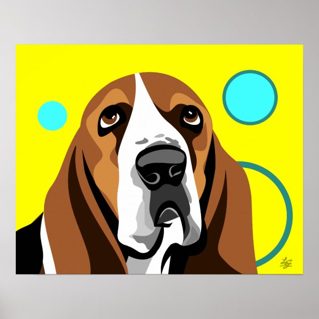 Poster Arte Moderna de Hound Basset (Frente)