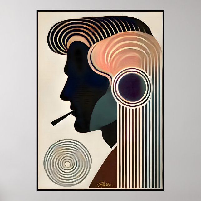 Poster Arte Moderna de Meados do Século Contemplação (Frente)