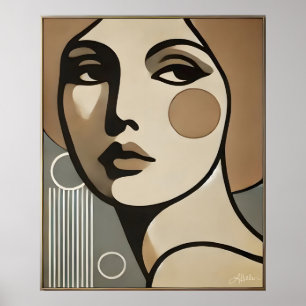 Poster Arte Moderna de Meados do Século O Olhar Modo Mead