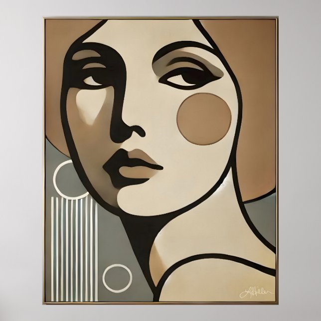 Poster Arte Moderna de Meados do Século O Olhar Modo Mead (Frente)