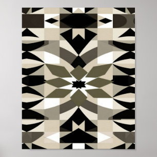 Poster Arte Moderna de Parede Geométrica Neutra Impressa
