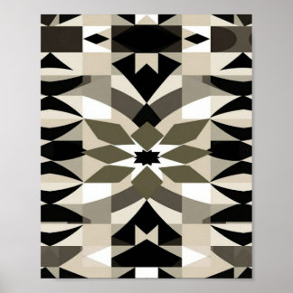 Poster Arte Moderna de Parede Geométrica Neutra Impressa