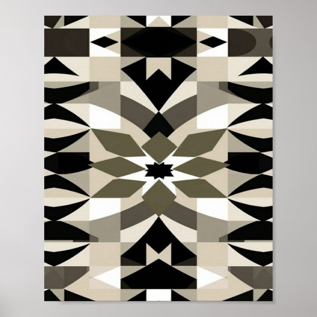 Poster Arte Moderna de Parede Geométrica Neutra Impressa  (Frente)