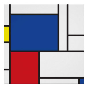 Pôster Arte Moderna De Stijl Geométrica Minimalista Mondr