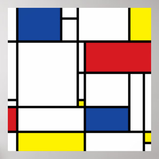 Poster Arte Moderna De Stijl Geométrica Minimalista Mondr