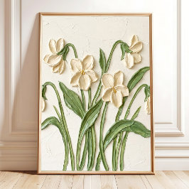 Poster Arte Moderna em Impasto Violeta em Tela