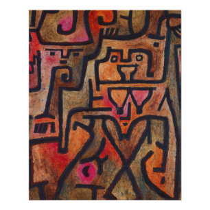 Pôster Arte Moderna Expressionista Abstrata da Floresta d