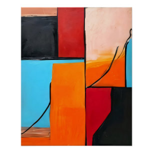 Pôster arte moderna, formas geométricas, design abstrato,