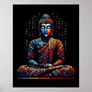 Poster Arte Moderna Geométrica Abstrata Gautama Buda