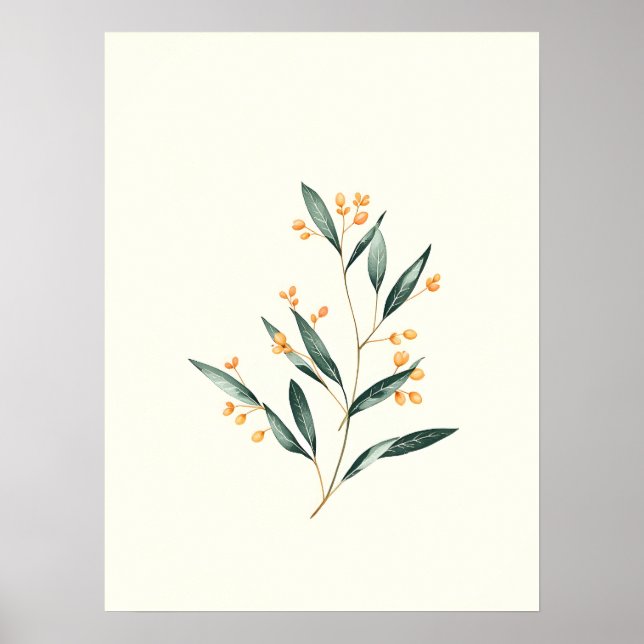 Poster Arte moderna minimalista.Ramificação minimalista (Frente)