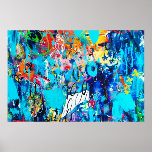 Poster Arte moderna multicoloração mestiça c (Frente)