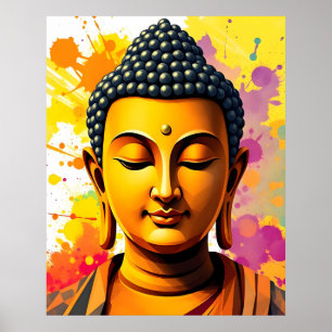 Poster Arte Moderna Pintura digital Gautama Buddha