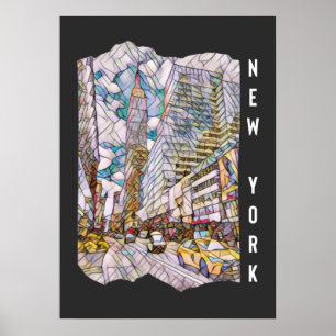 Poster Arte Mosaica Nova Iorque
