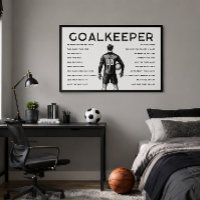 Arte Motivacional de Futebol para Goleiro Branco